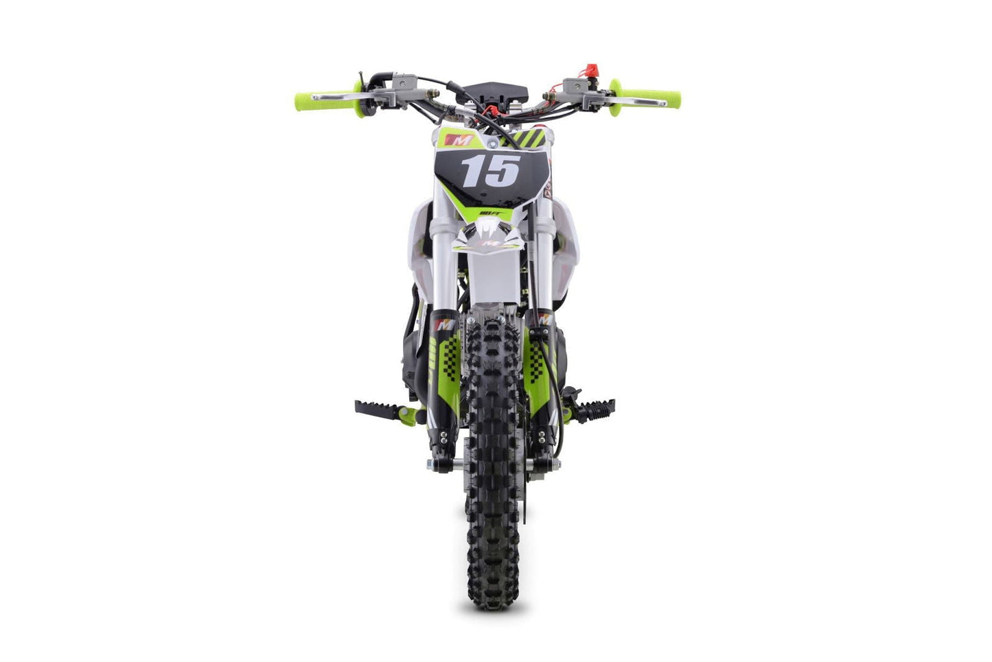 TM15 110cc Dirt Bike, 4-Speed Semi-Auto, Electric Start w/Kick backup, Dual Disc Brakes (12/10) Ages 8-12
