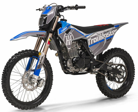 TrailMaster MX250-Pro Dirt Bike, 5-Speed Manual, Dual Disc Brakes, Electric Start (21/18) Wheels