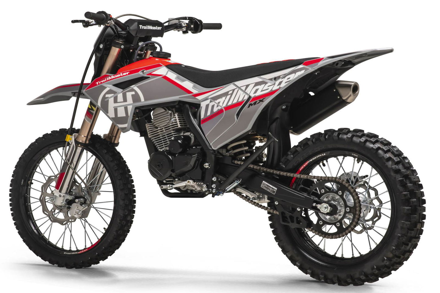TrailMaster MX250-Pro Dirt Bike, 5-Speed Manual, Dual Disc Brakes, Electric Start (21/18) Wheels