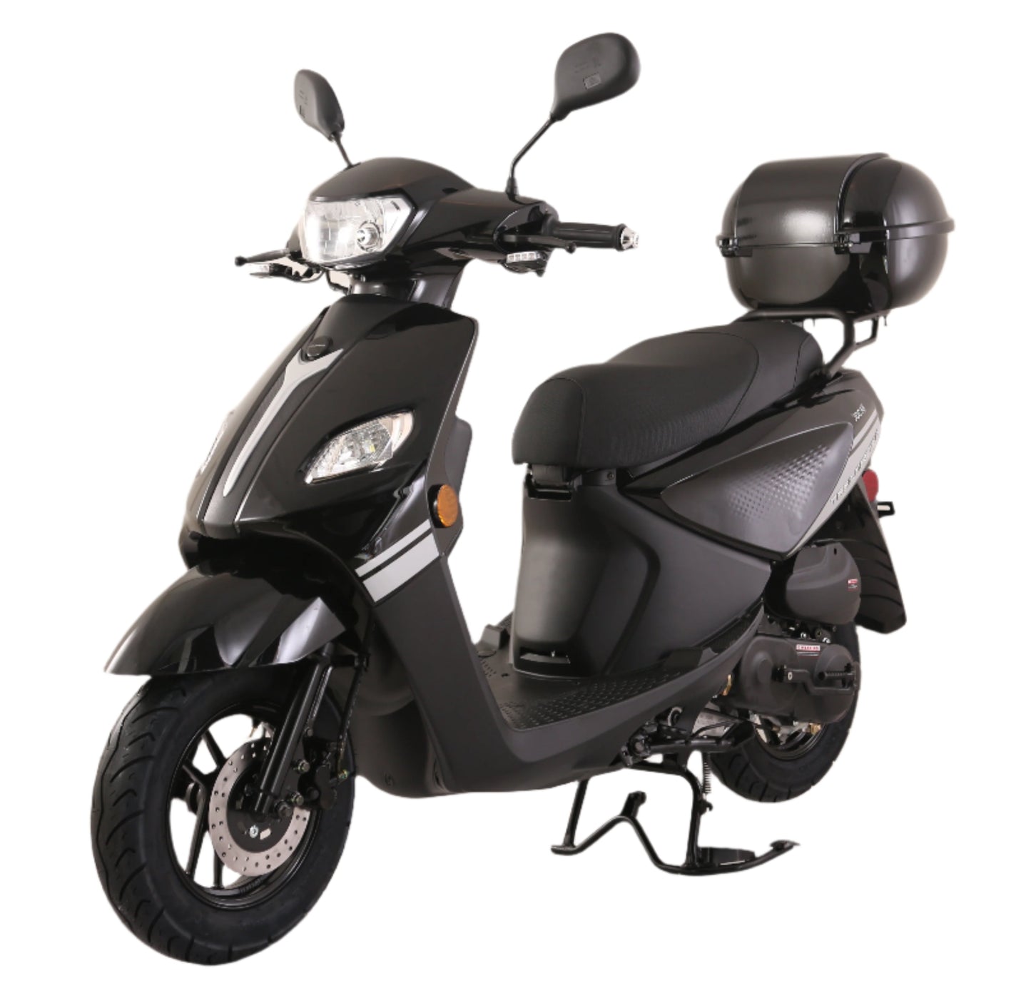 TrailMaster Flash 50cc Street Scooter, CVT Automatic, LED Lights, Rear Trunk Included