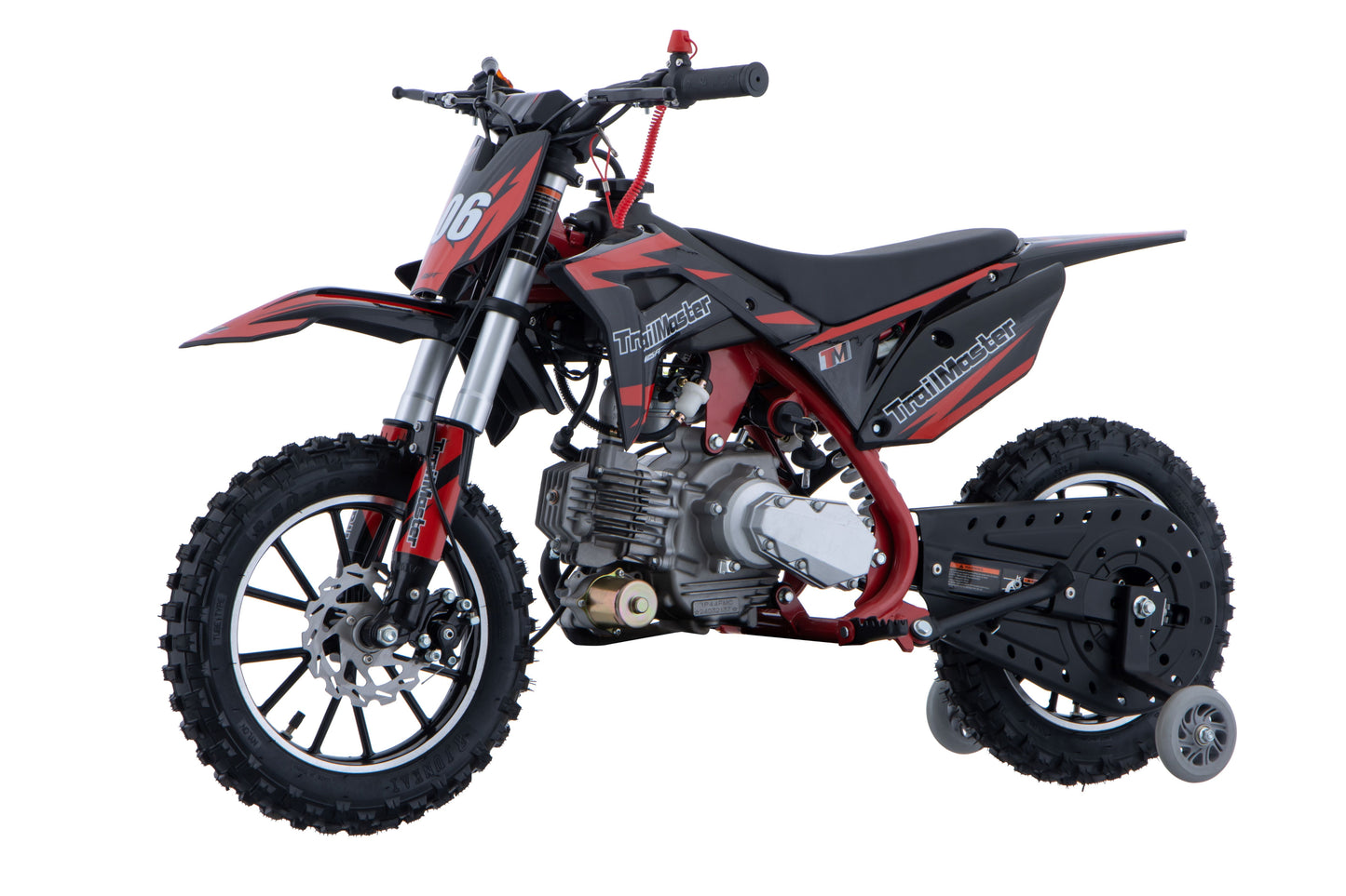 TM06 60cc Gas Dirt Bike, with Electric Start, Automatic, Training Wheels Included, Ages 6-9