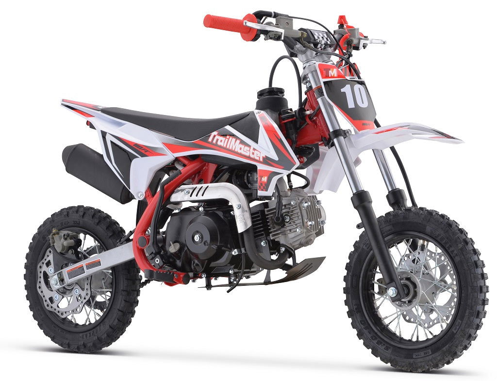 TrailMaster TM10 110cc Dirt Bike 4-Speed Auto Clutch, Dual Disc (10/10), Ages 8-12