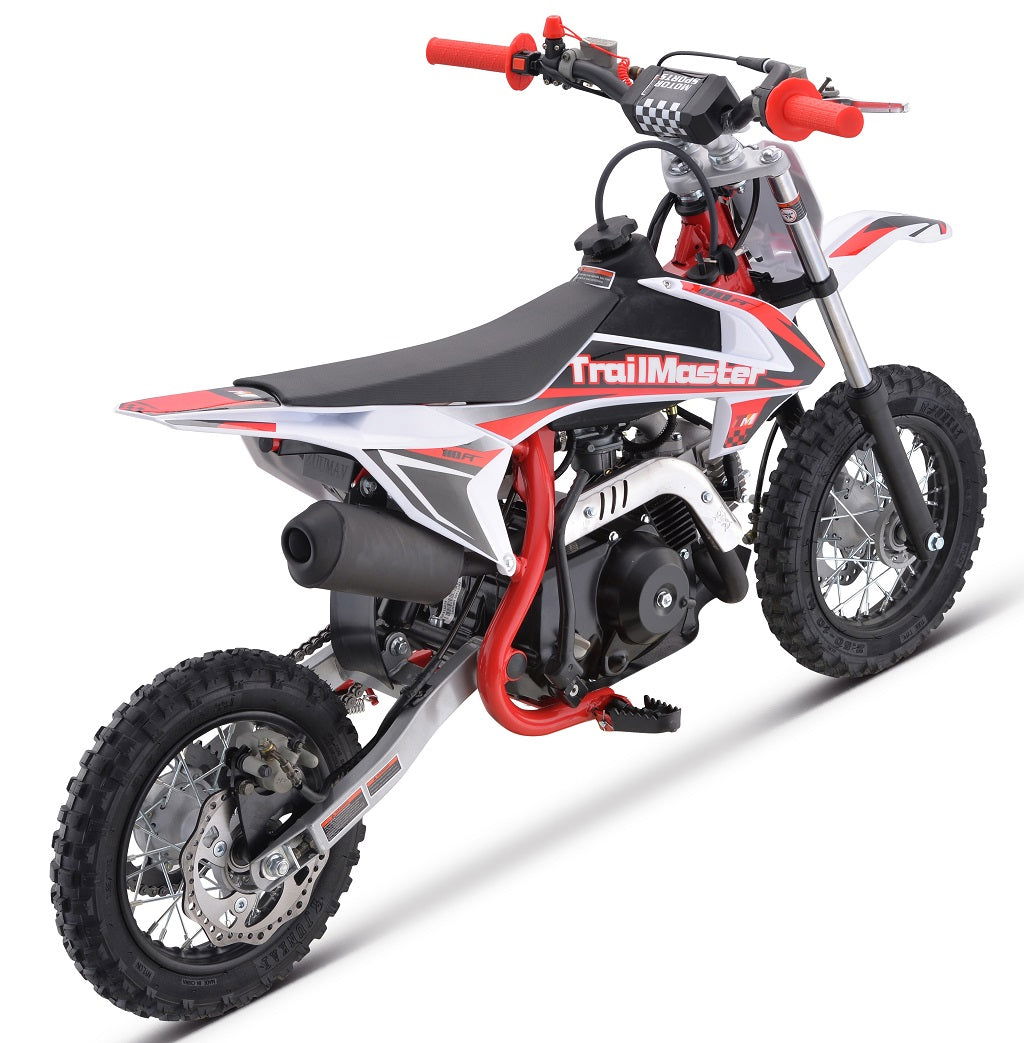 TrailMaster TM10 110cc Dirt Bike 4-Speed Auto Clutch, Dual Disc (10/10), Ages 8-12