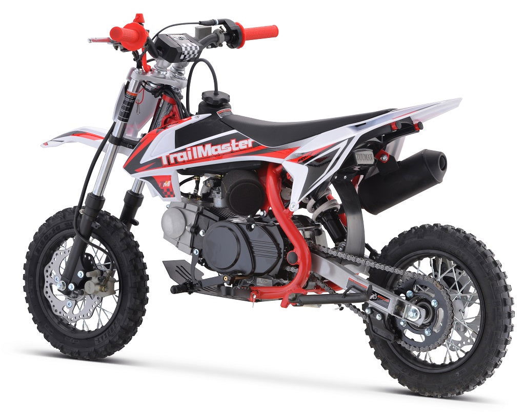 TrailMaster TM10 110cc Dirt Bike 4-Speed Auto Clutch, Dual Disc (10/10), Ages 8-12