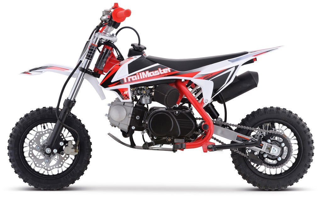 TrailMaster TM10 110cc Dirt Bike 4-Speed Auto Clutch, Dual Disc (10/10), Ages 8-12