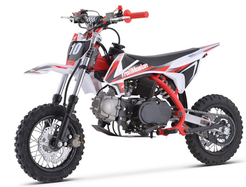 TrailMaster TM10 110cc Dirt Bike 4-Speed Auto Clutch, Dual Disc (10/10), Ages 8-12