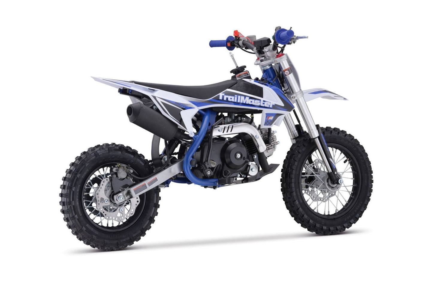 TrailMaster TM15 110cc Dirt Bike, 4-Speed Semi-Auto, Electric Start w/Kick backup, Dual Disc Brakes (12/10) Ages 8-12