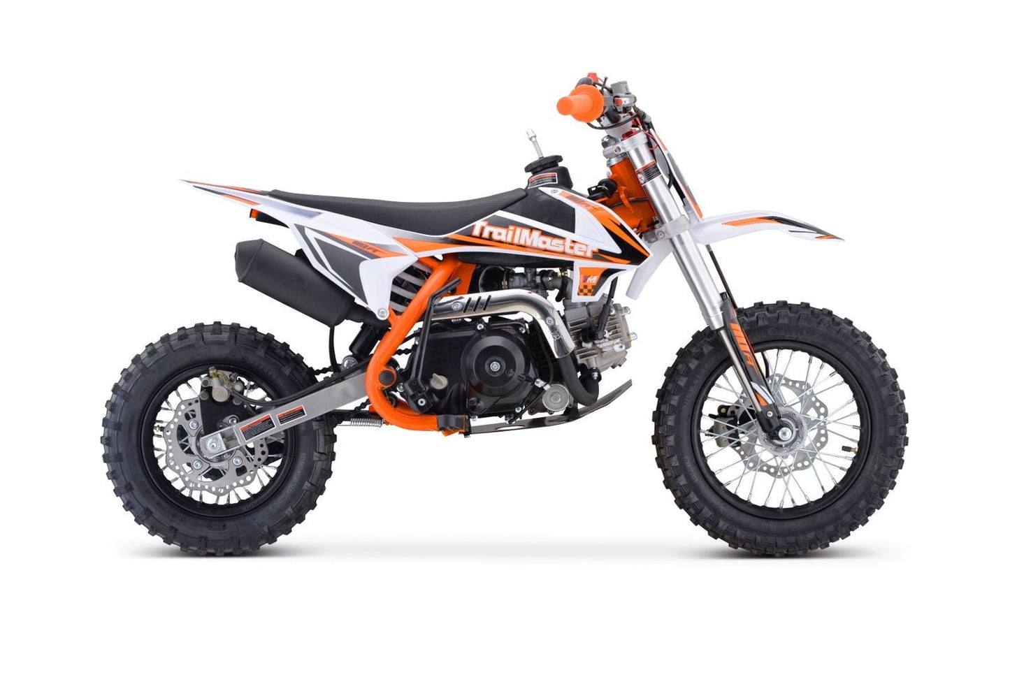 TrailMaster TM15 110cc Dirt Bike, 4-Speed Semi-Auto, Electric Start w/Kick backup, Dual Disc Brakes (12/10) Ages 8-12