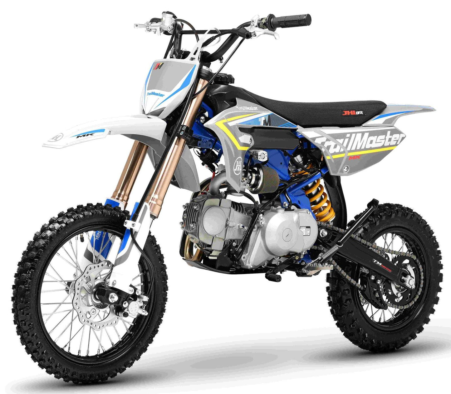 TrailMaster MK125S Pro Series Dirt Bike, 4-Speed Semi-Automatic, Electric Start, Dual Disc Brakes, (14/12) Wheels