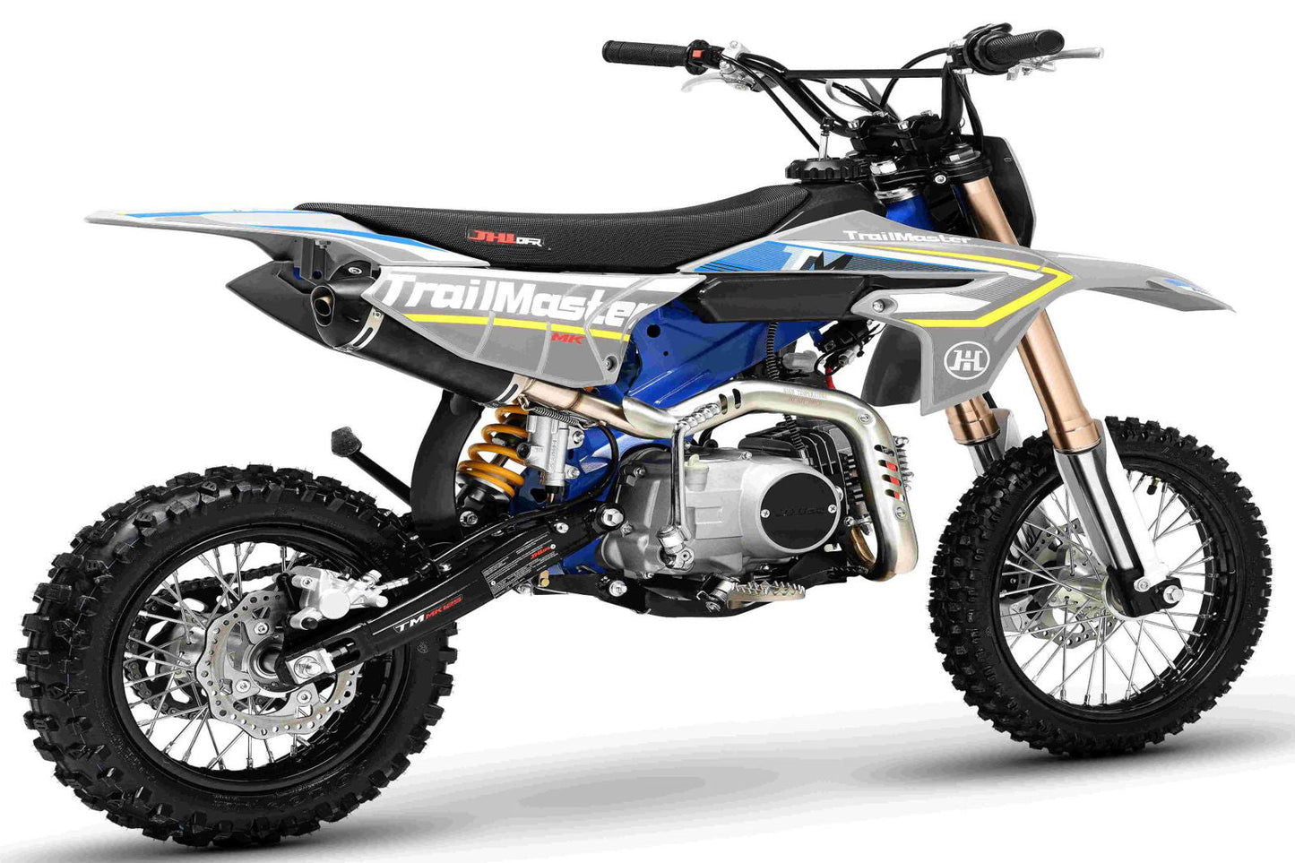 TrailMaster MK125S Pro Series Dirt Bike, 4-Speed Semi-Automatic, Electric Start, Dual Disc Brakes, (14/12) Wheels