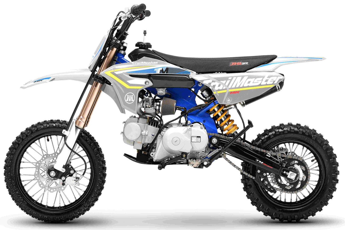 TrailMaster MK125S Pro Series Dirt Bike, 4-Speed Semi-Automatic, Electric Start, Dual Disc Brakes, (14/12) Wheels
