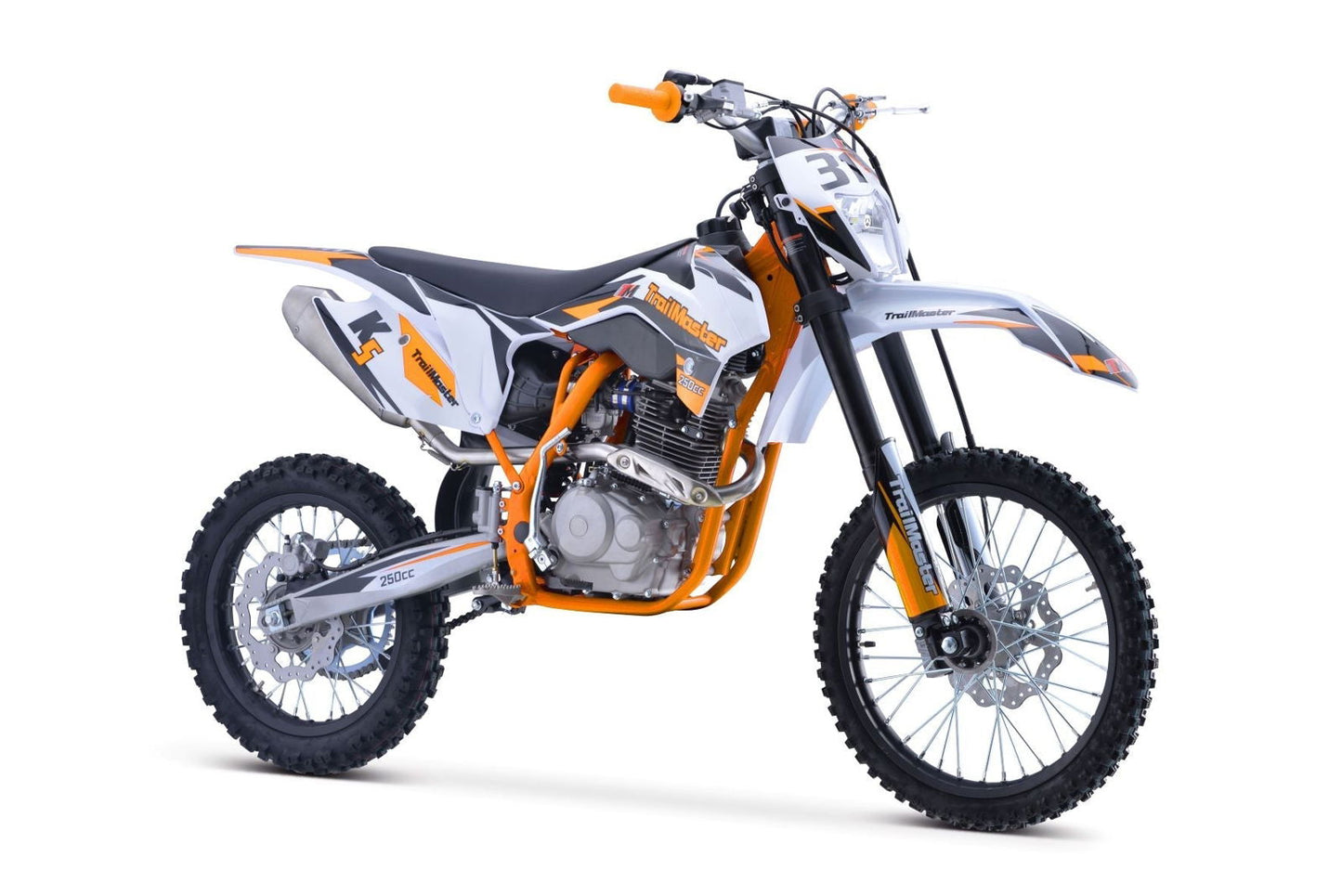 TrailMaster TM31 250cc Dirt Bike 5-Speed Manual Dual Disc Brakes, Electric Start with Kick backup (19/16)