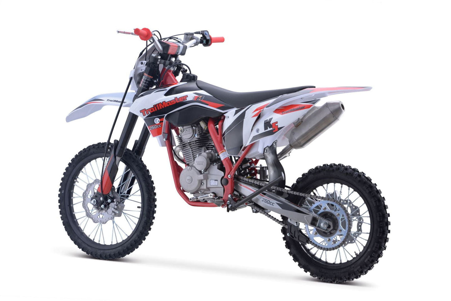 TrailMaster TM31 250cc Dirt Bike 5-Speed Manual Dual Disc Brakes, Electric Start with Kick backup (19/16)