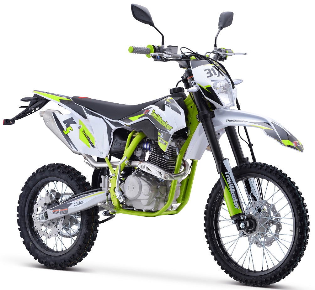 TrailMaster TM31X PRO 250cc Dirt Bike 5-Speed Manual Dual Disc Brakes, Electric Start with Kick backup (19/16)