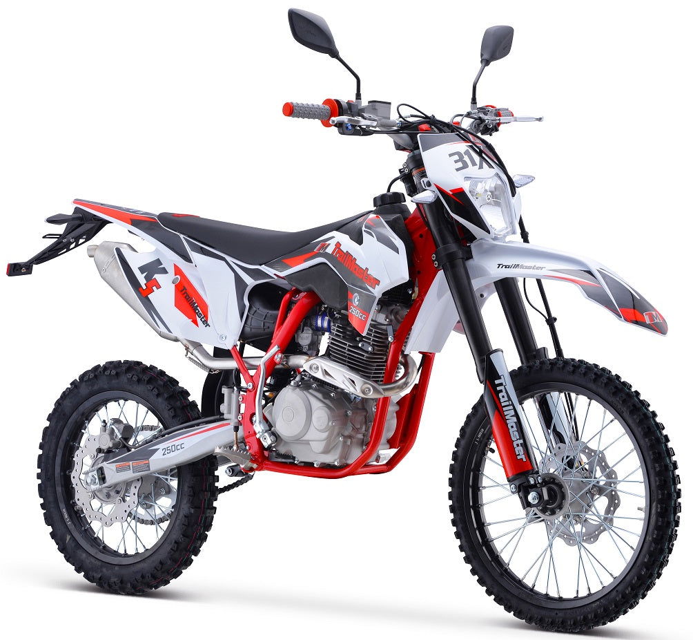 TrailMaster TM31X PRO 250cc Dirt Bike 5-Speed Manual Dual Disc Brakes, Electric Start with Kick backup (19/16)