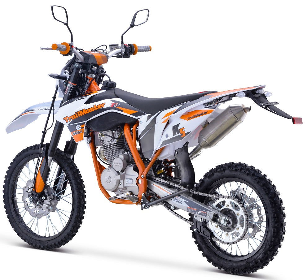 TrailMaster TM31X PRO 250cc Dirt Bike 5-Speed Manual Dual Disc Brakes, Electric Start with Kick backup (19/16)