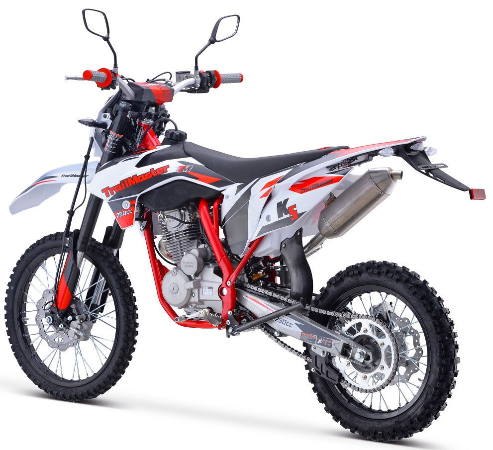 TrailMaster TM31X PRO 250cc Dirt Bike 5-Speed Manual Dual Disc Brakes, Electric Start with Kick backup (19/16)