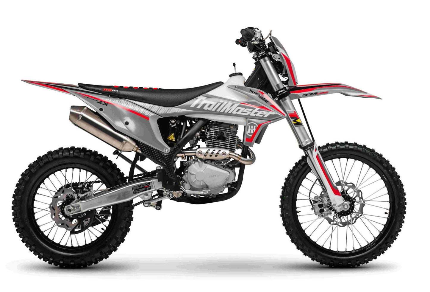 TrailMaster LX250 Dirt Bike, 6-Speed Manual, Dual Disc Brakes, Electric Start with Kick backup, (21/18) Wheels