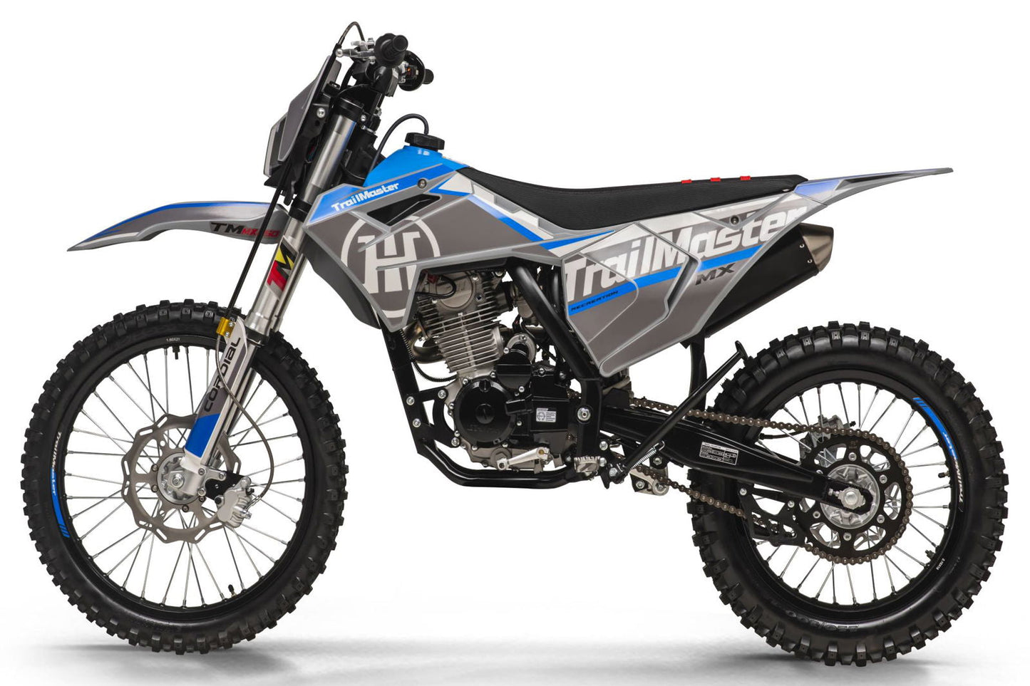 TrailMaster MX250 Dirt Bike, 5-Speed Manual, Electric Start, Dual Disc Brakes, (21/18) Wheels