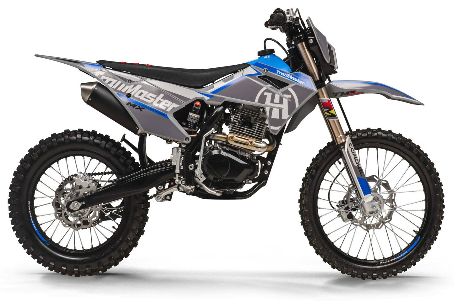 TrailMaster MX250-Pro Dirt Bike, 5-Speed Manual, Dual Disc Brakes, Electric Start (21/18) Wheels