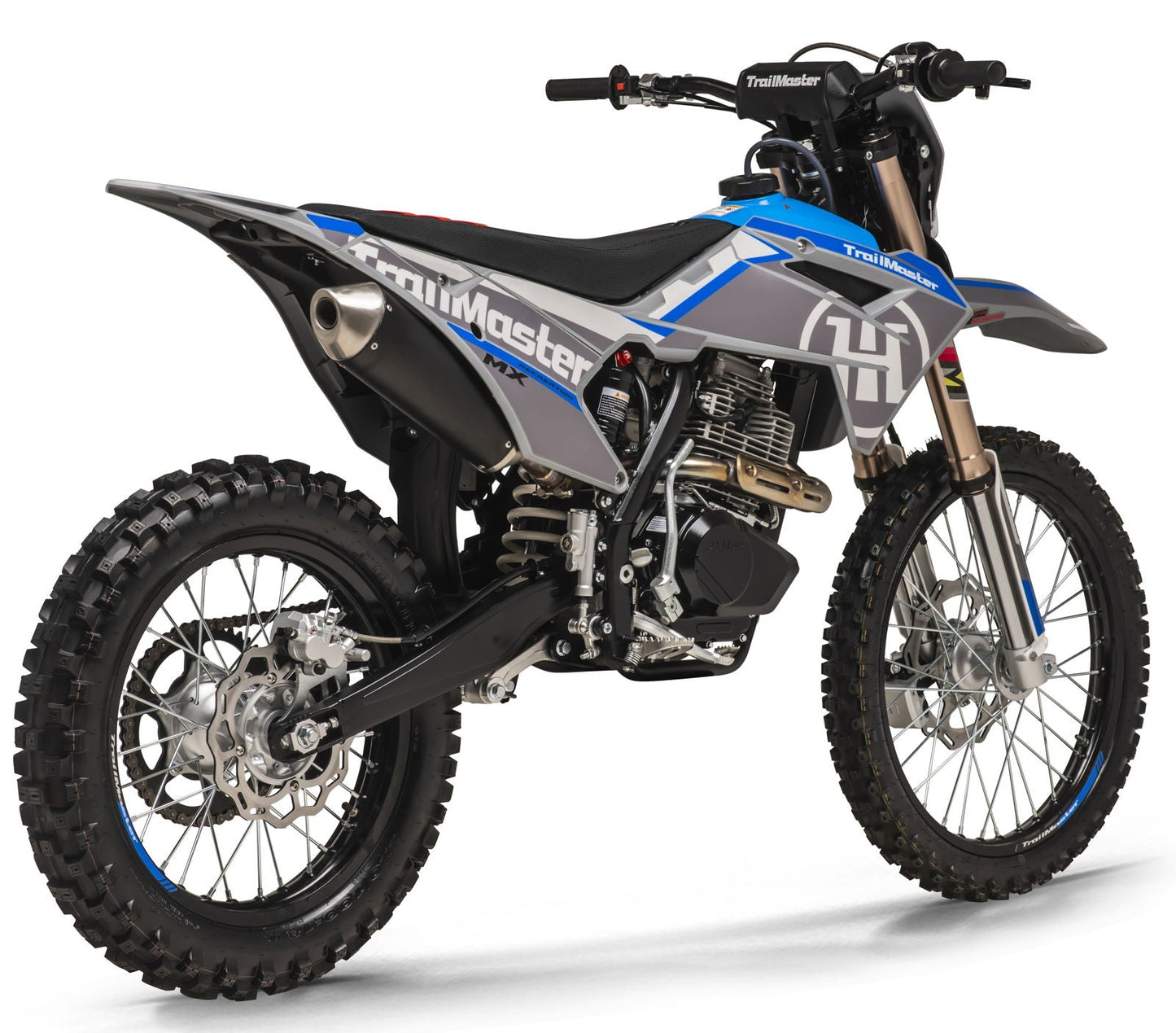 TrailMaster MX250-Pro Dirt Bike, 5-Speed Manual, Dual Disc Brakes, Electric Start (21/18) Wheels