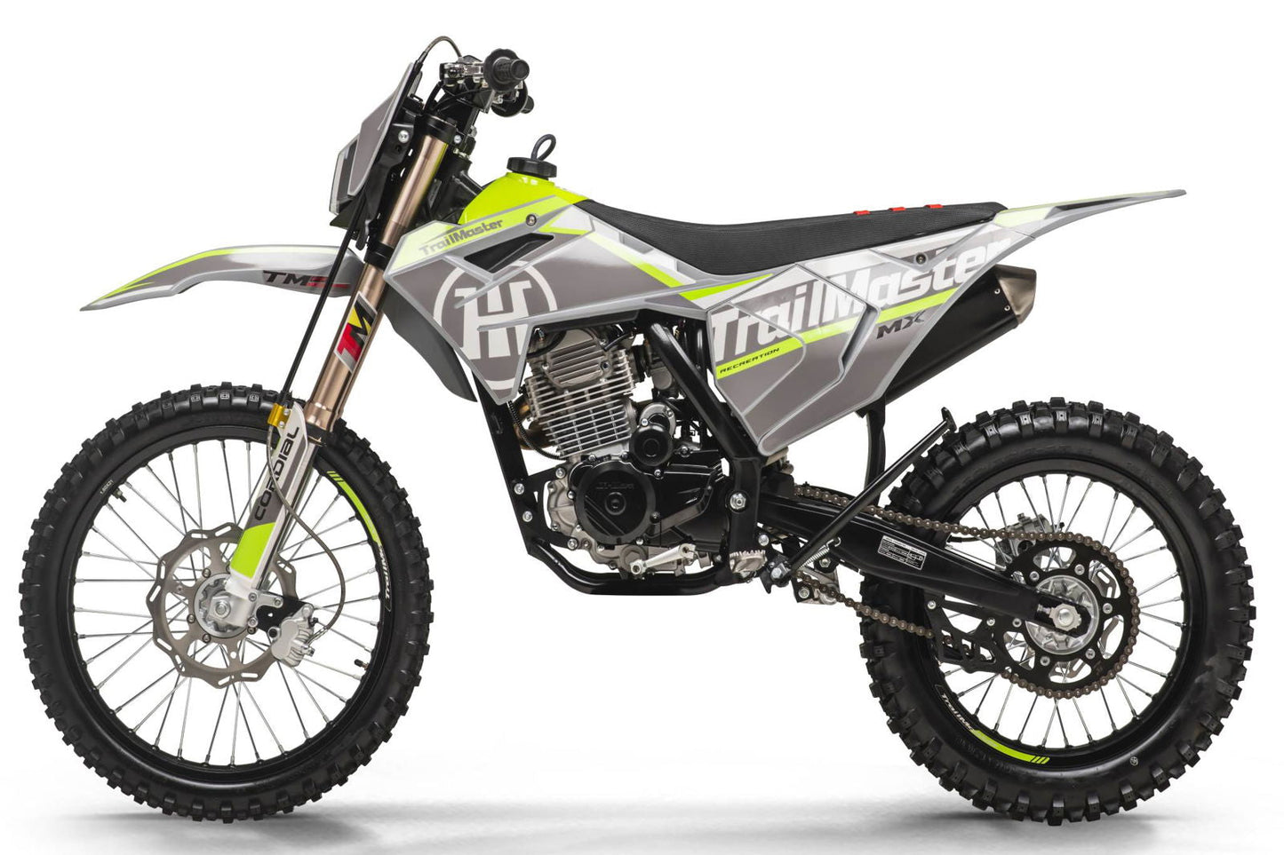 TrailMaster MX250-Pro Dirt Bike, 5-Speed Manual, Dual Disc Brakes, Electric Start (21/18) Wheels