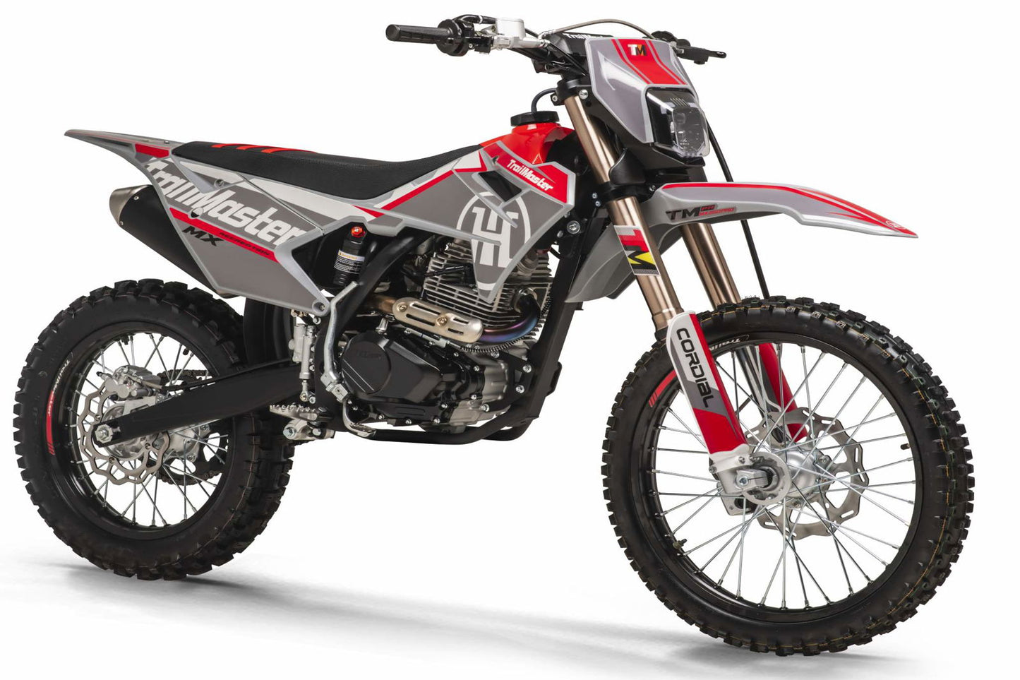 TrailMaster MX250-Pro Dirt Bike, 5-Speed Manual, Dual Disc Brakes, Electric Start (21/18) Wheels
