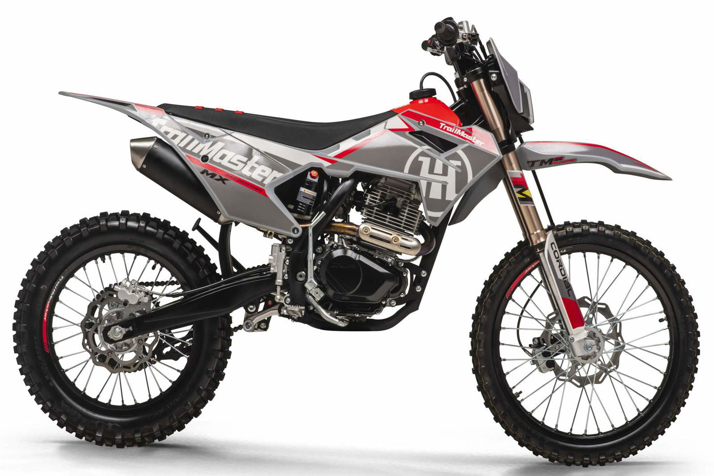 TrailMaster MX250-Pro Dirt Bike, 5-Speed Manual, Dual Disc Brakes, Electric Start (21/18) Wheels