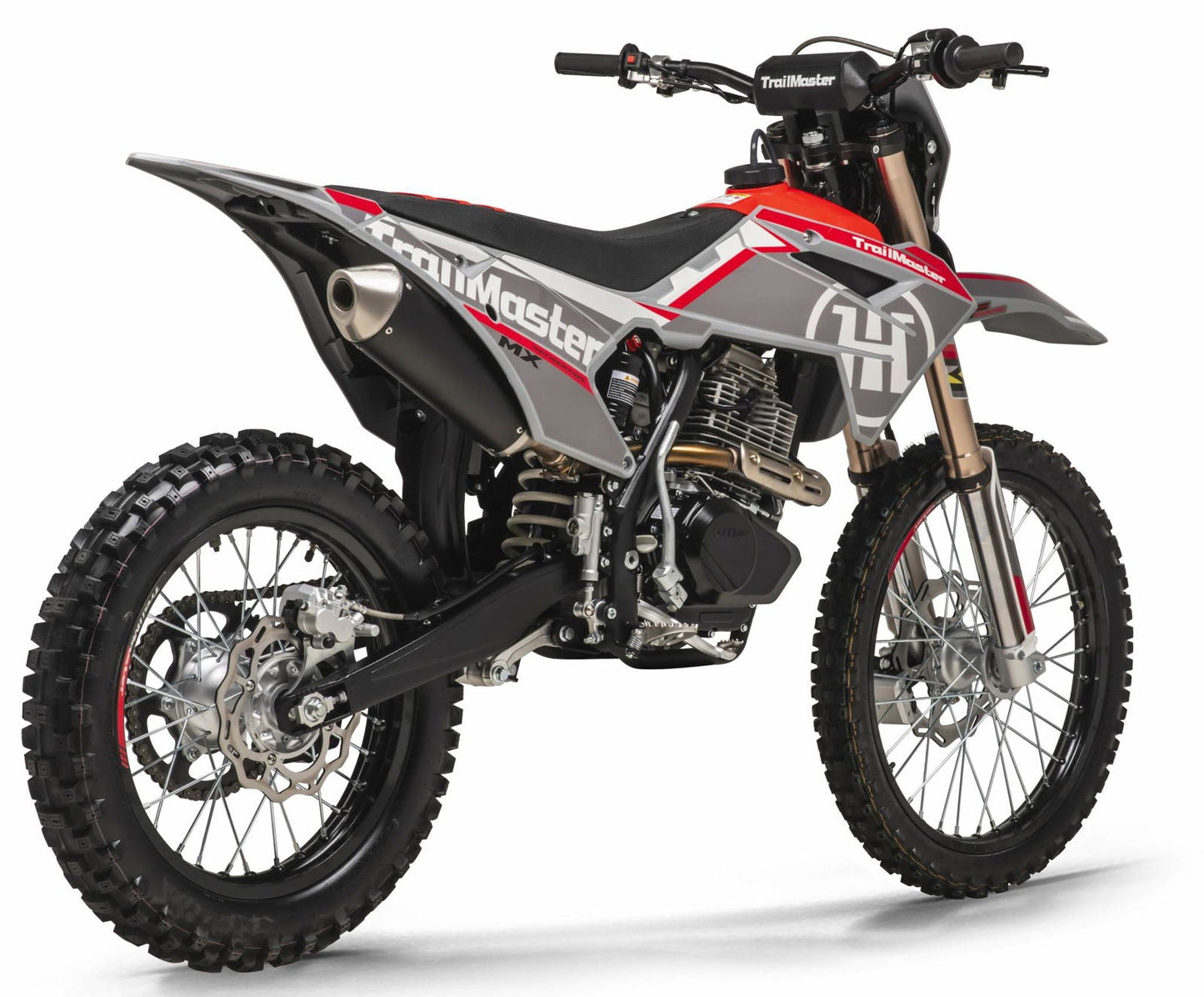 TrailMaster MX250-Pro Dirt Bike, 5-Speed Manual, Dual Disc Brakes, Electric Start (21/18) Wheels