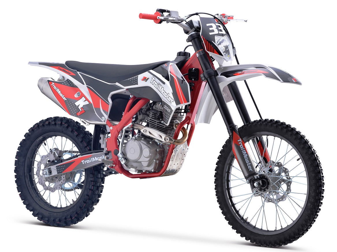 TrailMaster TM33 250 Dirt Bike, 5-Speed Manual, Dual Disc Brakes (21/18)