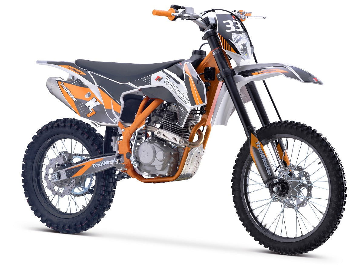 TrailMaster TM33 250 Dirt Bike, 5-Speed Manual, Dual Disc Brakes (21/18)