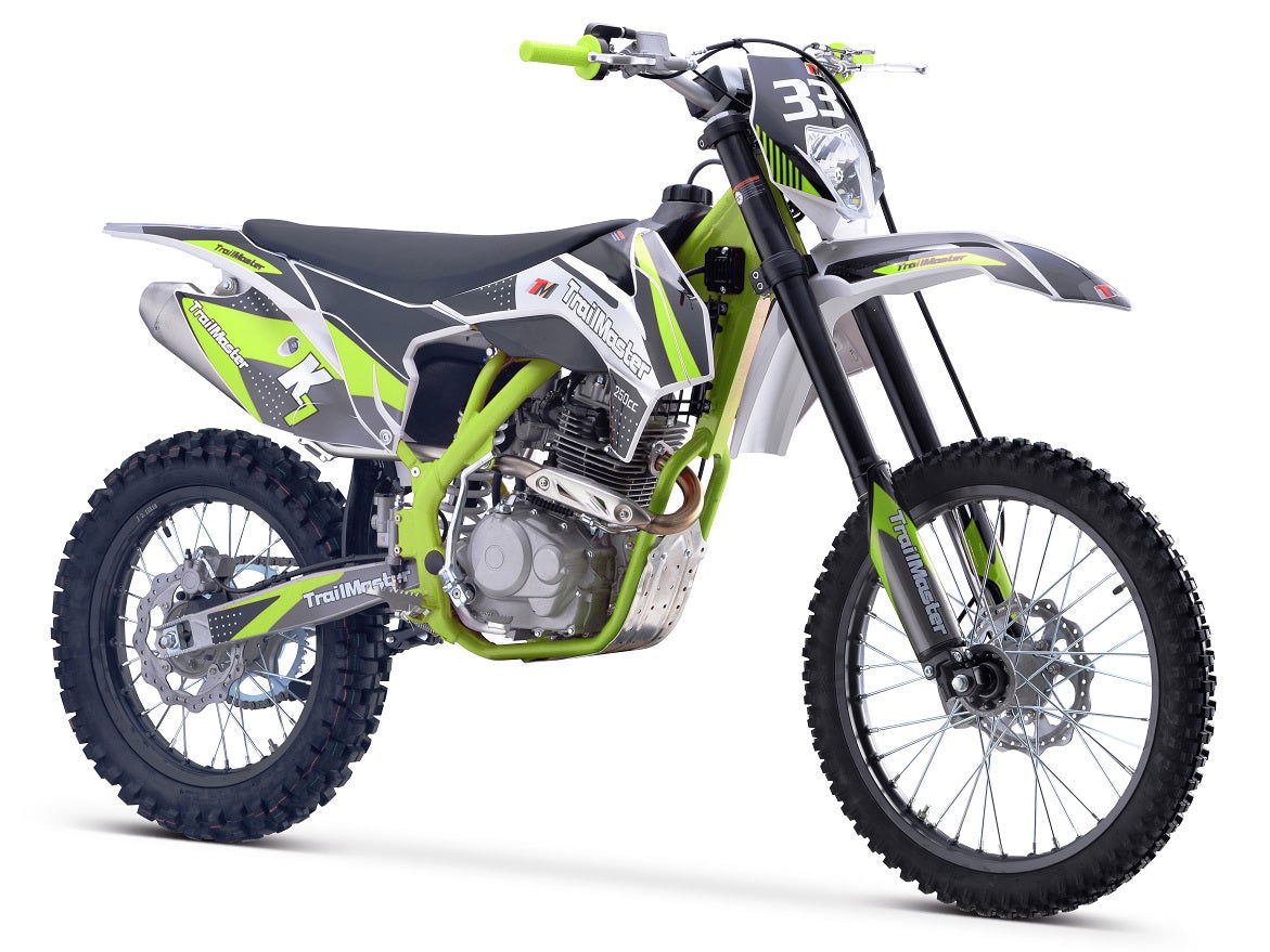 TrailMaster TM33 250 Dirt Bike, 5-Speed Manual, Dual Disc Brakes (21/18)