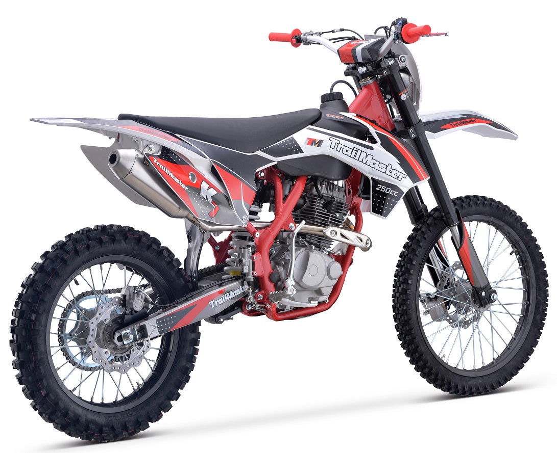 TrailMaster TM33 250 Dirt Bike, 5-Speed Manual, Dual Disc Brakes (21/18)