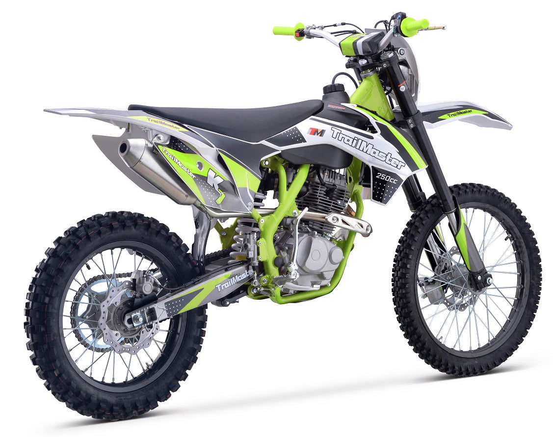 TrailMaster TM33 250 Dirt Bike, 5-Speed Manual, Dual Disc Brakes (21/18)