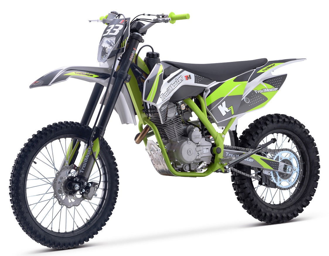 TrailMaster TM33 250 Dirt Bike, 5-Speed Manual, Dual Disc Brakes (21/18)