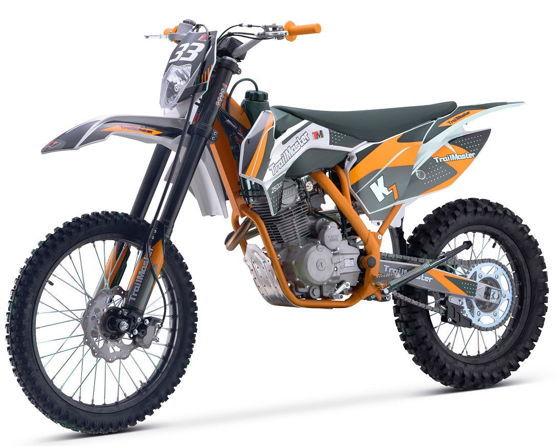 TrailMaster TM33 250 Dirt Bike, 5-Speed Manual, Dual Disc Brakes (21/18)