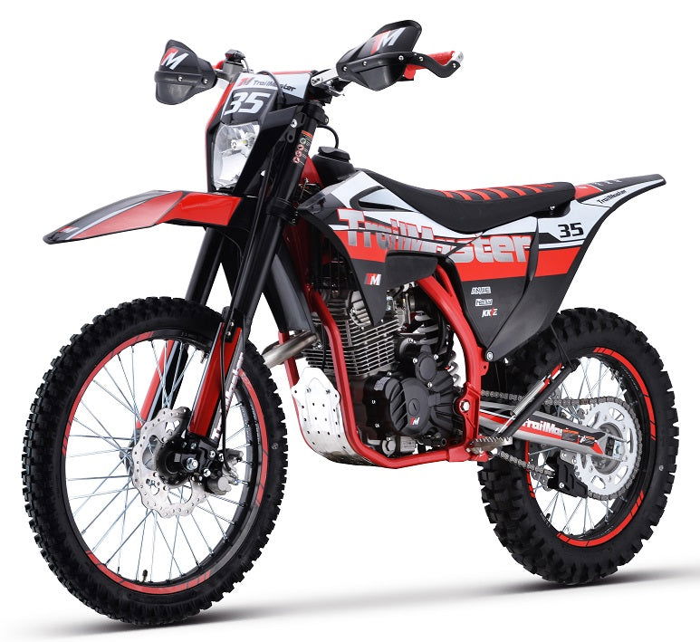 TrailMaster TM35 250cc Dirt Bike, 5-Speed Manual, Dual Disc Brakes, (21/18) Wheels