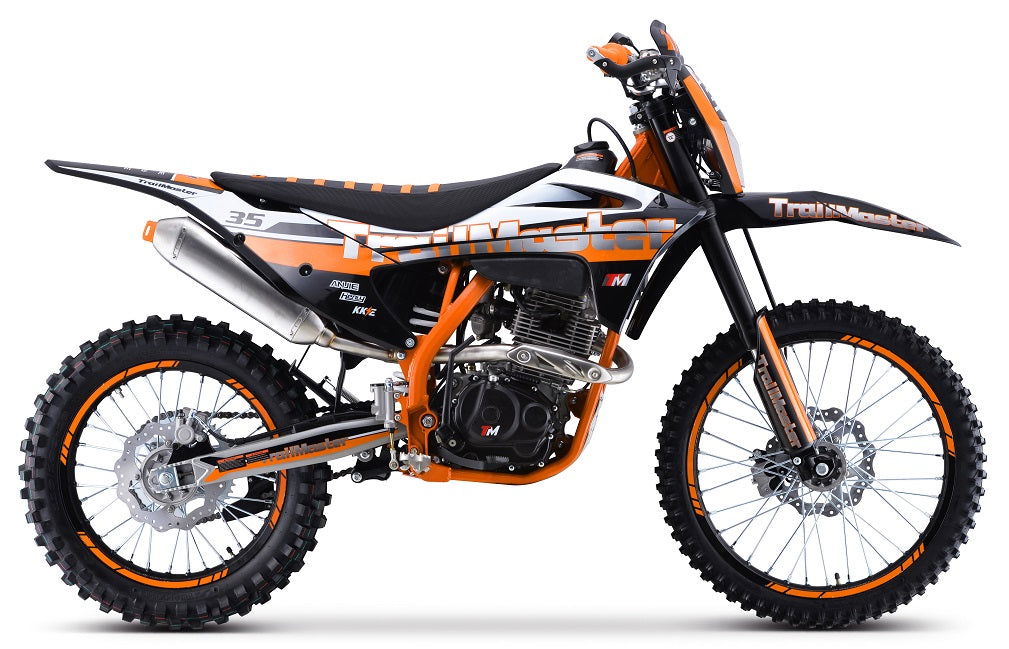 TrailMaster TM35 250cc Dirt Bike, 5-Speed Manual, Dual Disc Brakes, (21/18) Wheels