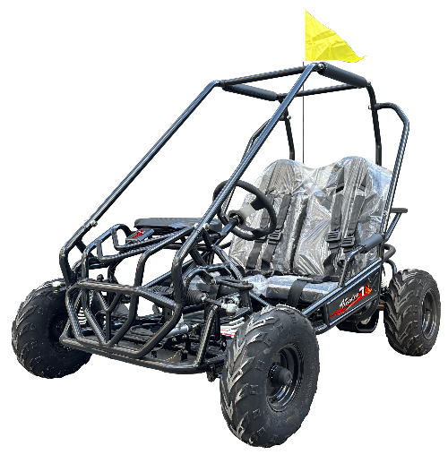 Apache 7 212cc Youth Go Kart for Kids Ages 10+ – Full Roll Cage, High-Back Seats, Over-the-Shoulder Harnesses, Air-Cooled Engine