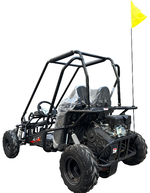 Apache 7 212cc Youth Go Kart for Kids Ages 10+ – Full Roll Cage, High-Back Seats, Over-the-Shoulder Harnesses, Air-Cooled Engine