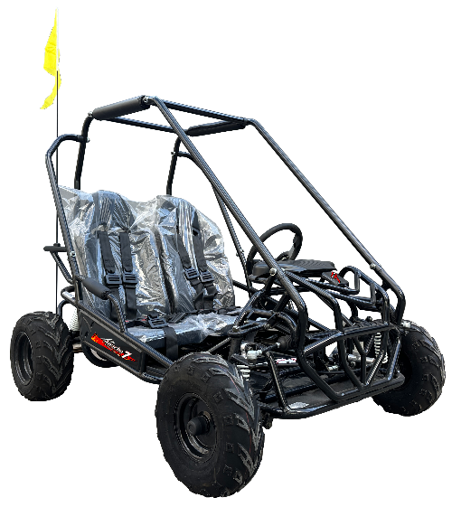 Apache 7 212cc Youth Go Kart for Kids Ages 10+ – Full Roll Cage, High-Back Seats, Over-the-Shoulder Harnesses, Air-Cooled Engine