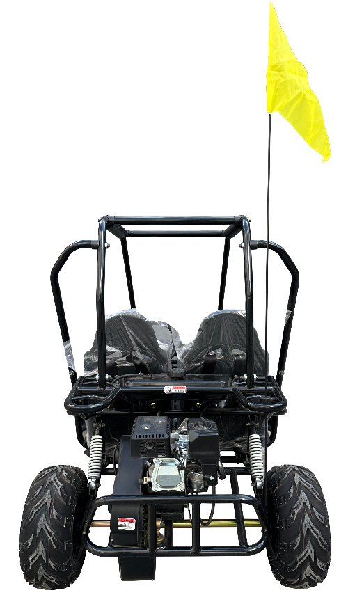 Apache 7 212cc Youth Go Kart for Kids Ages 10+ – Full Roll Cage, High-Back Seats, Over-the-Shoulder Harnesses, Air-Cooled Engine
