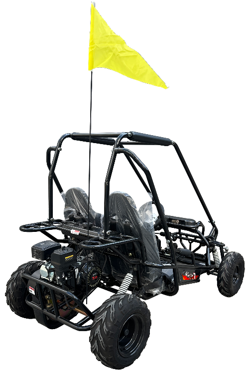 Apache 7 212cc Youth Go Kart for Kids Ages 10+ – Full Roll Cage, High-Back Seats, Over-the-Shoulder Harnesses, Air-Cooled Engine