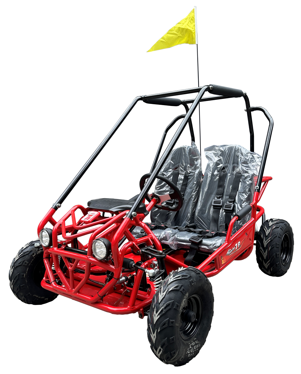 TrailMaster Apache 7 212cc Youth Go Kart for Kids Ages 10+ – Full Roll Cage, High-Back Seats, Over-the-Shoulder Harnesses, Air-Cooled Engine