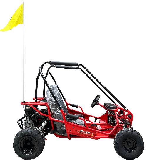 Apache 7 212cc Youth Go Kart for Kids Ages 10+ – Full Roll Cage, High-Back Seats, Over-the-Shoulder Harnesses, Air-Cooled Engine