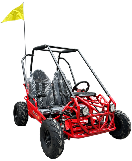 TrailMaster Apache 7 212cc Youth Go Kart for Kids Ages 10+ – Full Roll Cage, High-Back Seats, Over-the-Shoulder Harnesses, Air-Cooled Engine