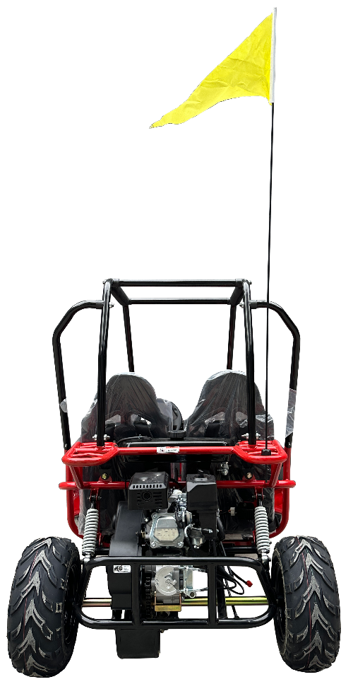 Apache 7 212cc Youth Go Kart for Kids Ages 10+ – Full Roll Cage, High-Back Seats, Over-the-Shoulder Harnesses, Air-Cooled Engine