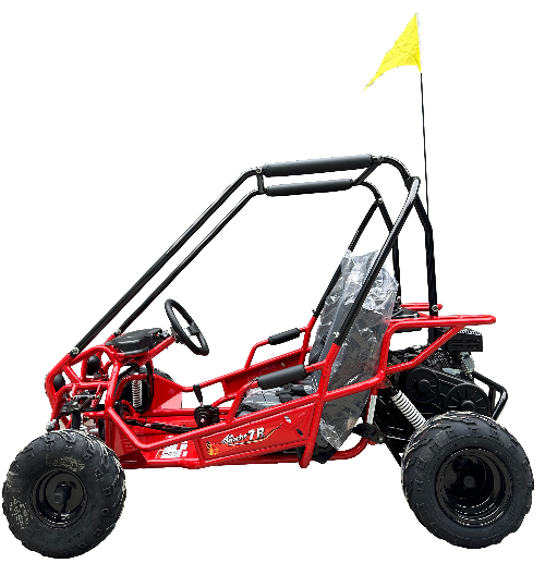Apache 7 212cc Youth Go Kart for Kids Ages 10+ – Full Roll Cage, High-Back Seats, Over-the-Shoulder Harnesses, Air-Cooled Engine