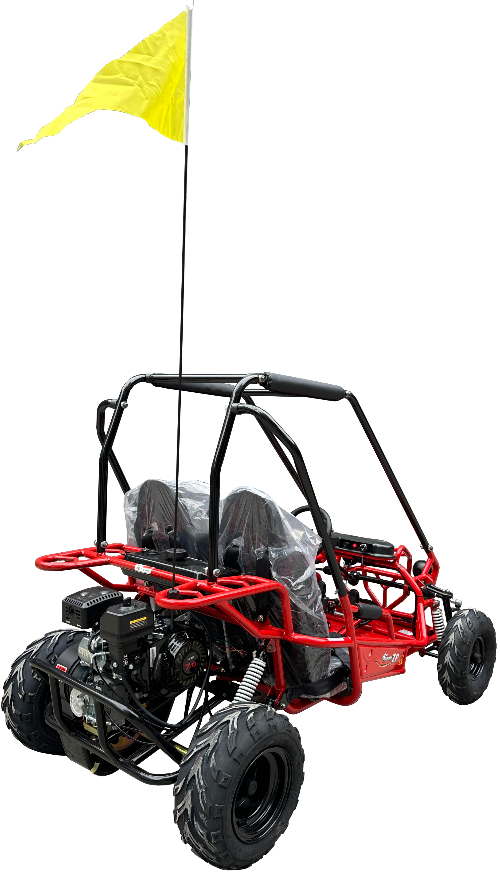 TrailMaster Apache 7 212cc Youth Go Kart for Kids Ages 10+ – Full Roll Cage, High-Back Seats, Over-the-Shoulder Harnesses, Air-Cooled Engine