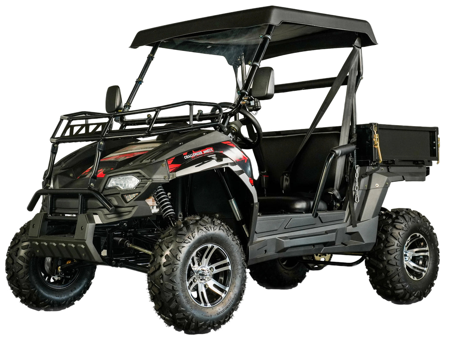 Challenger 200EUX UTV Side-by-Side, Front Cargo Rack, Rear Dump Bed, Deluxe Alloy Wheels, LED Light Bar